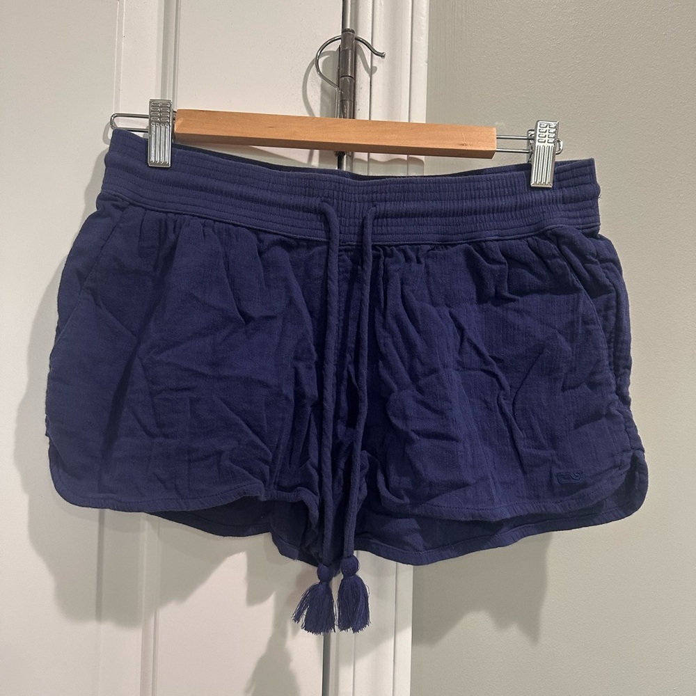 Used Vineyard Vines Women's Navy Crinkle Fabric Shorts Size XS
